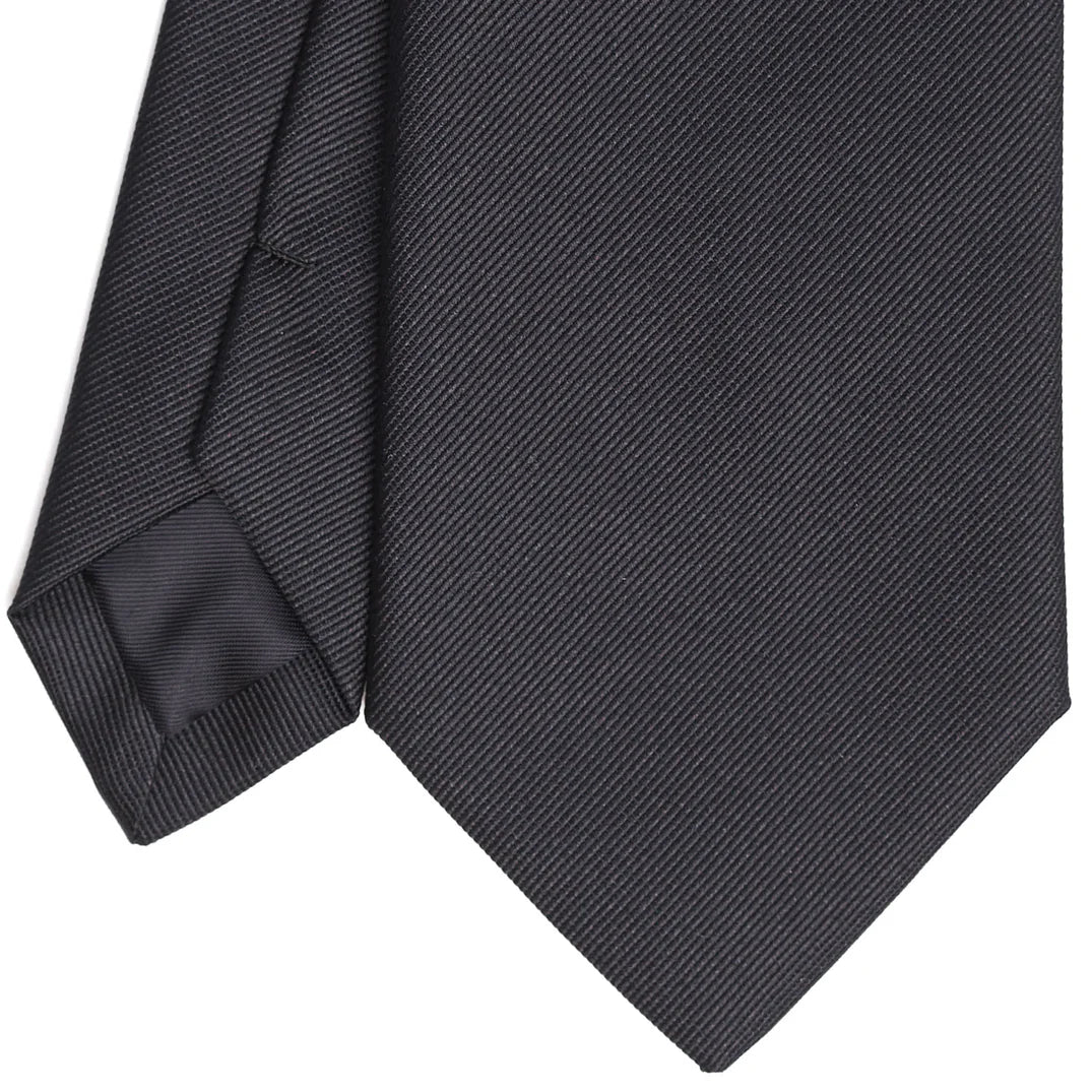 CRAVATTA SARTORIALE IN SETA JACQUARD BLU SCURO